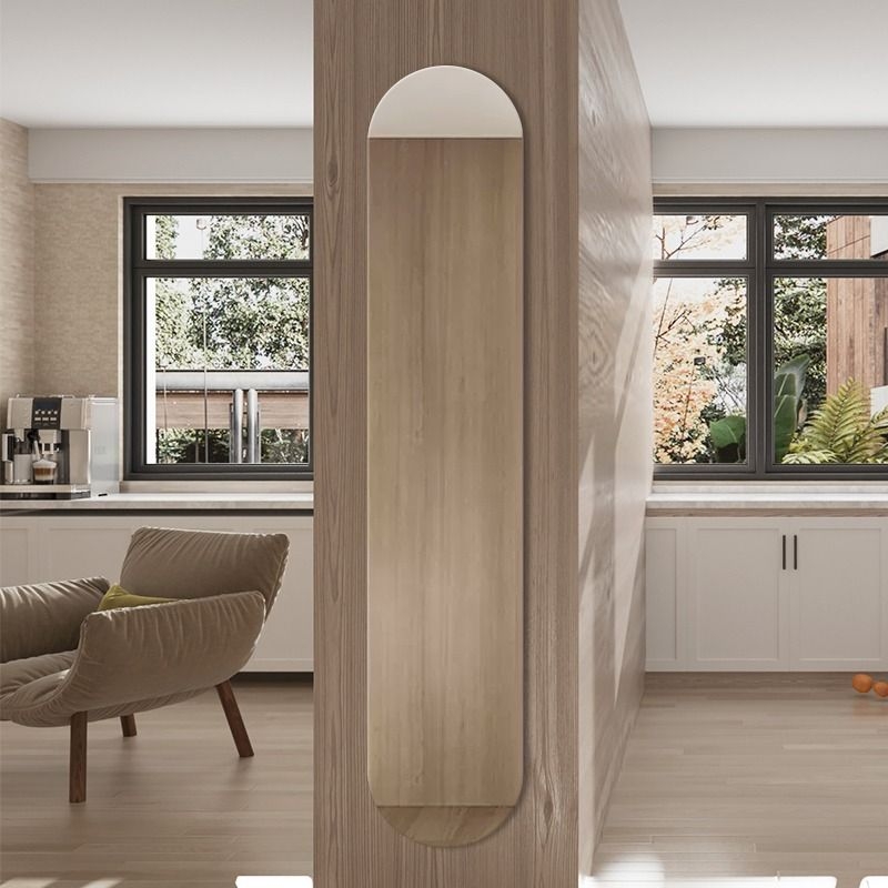 无框超窄穿衣镜贴墙镜子自粘卧室客厅玄关壁挂全身简约防爆试衣镜