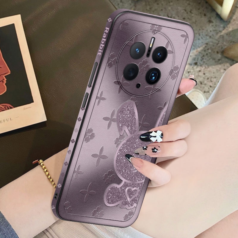 烟紫钻兔侧边皮纹壳华为mate系列