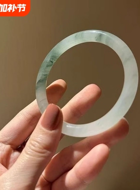 爆款新疆平替天山翠仿玉手镯子冰糯种冰翠半山水飘高级感翠手镯