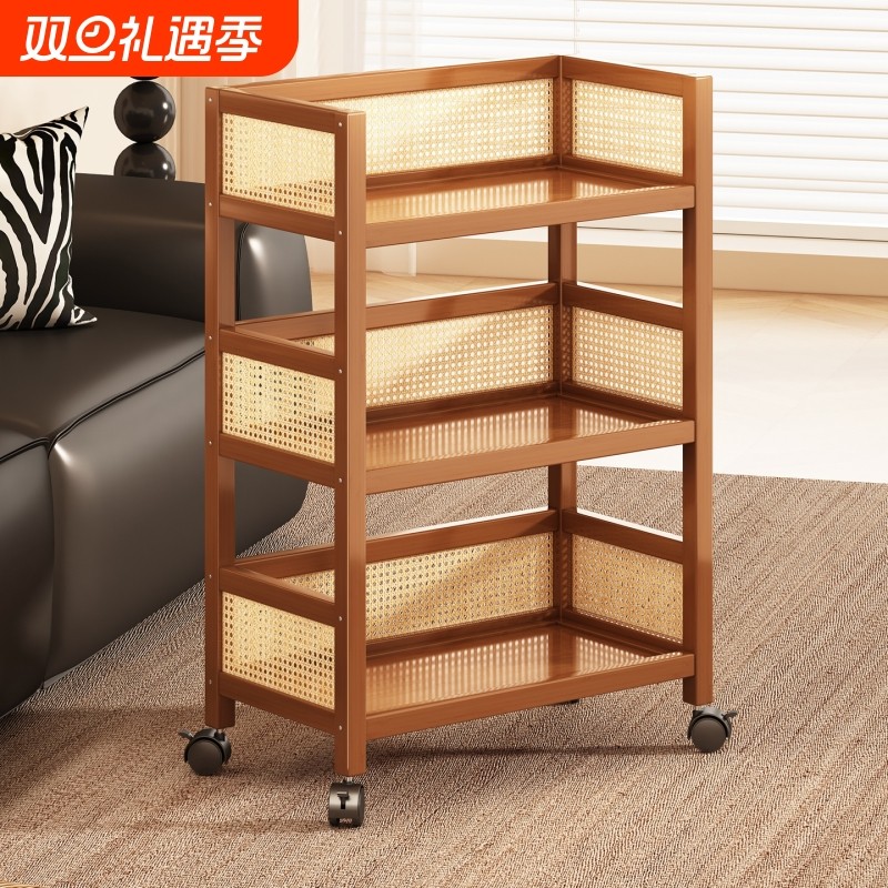 小推车置物架卧室床头厨房家用多层架子客厅落地可移动零食收纳架
