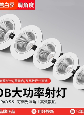 射灯LED天花灯家用嵌入式服装店cob筒灯背景墙孔灯商用聚光牛眼灯