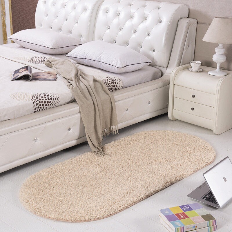 卧室床边地毯家用毛绒毯榻榻米垫少女满铺可爱椭圆形床前加厚地垫
