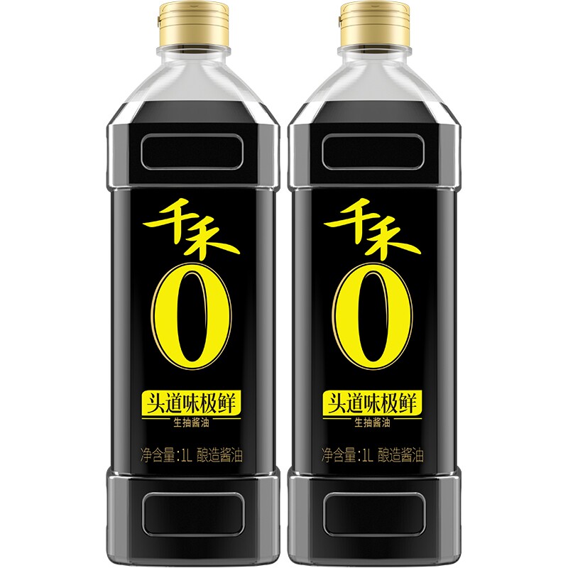 千禾酱油黄豆纯酿造生抽酱油1L旗舰店正品头道家用炒菜凉拌调味品图片
