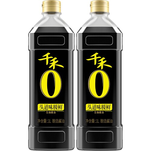 千禾酱油黄豆纯酿造生抽酱油1L旗舰店正品头道家用炒菜凉拌调味品
