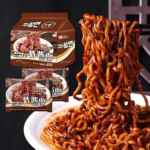 同碗面福炸酱面干拌面袋装速食方便面微甜韩式风味炸酱拌面批发