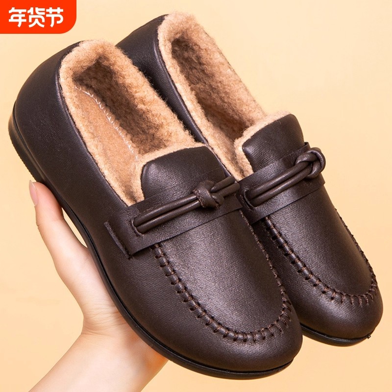 老北京布鞋女鞋2025一脚蹬妈妈鞋中老年加绒冬季豆豆鞋棉鞋不累脚,女鞋,乐福鞋（豆豆鞋）,淘宝优惠券,粉丝福利购,淘宝优惠卷