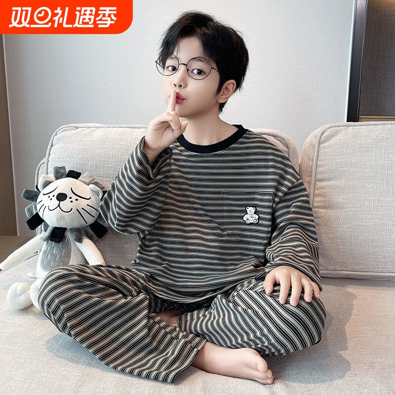 男童德绒睡衣保暖秋冬2025新款冬装儿童家居服男孩内衣冬季童装