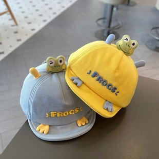 秋冬婴儿帽子超萌宝宝洋气鸭舌帽秋季男女童棒球帽潮防风粉色蓝色