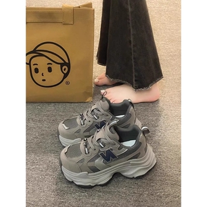 JDNVH运动鞋女2024春秋季新款百搭透气老爹鞋厚底休闲跑步鞋ins潮