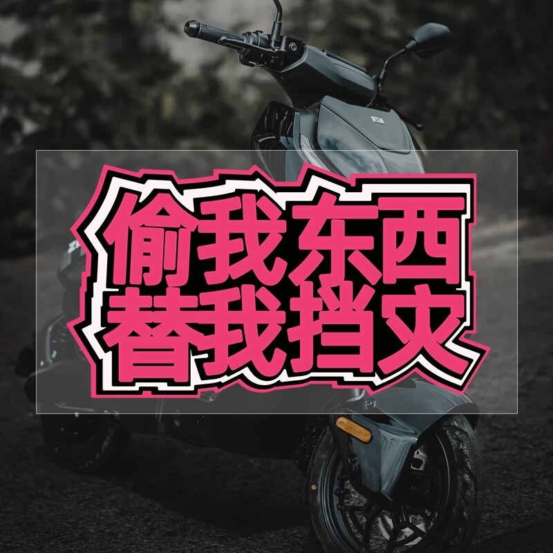偷我东西替我挡灾汽车电动车摩托车贴纸防水划痕遮挡创意文字车贴