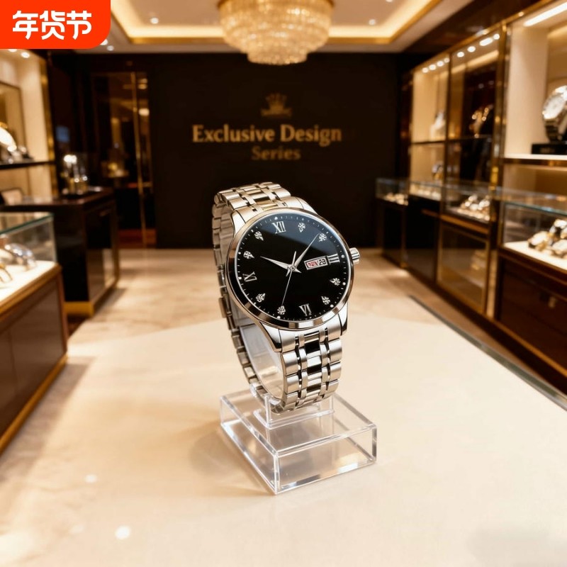 男士手表男正品名牌全自动非机械表男款商务防水石英腕表镂空夜光