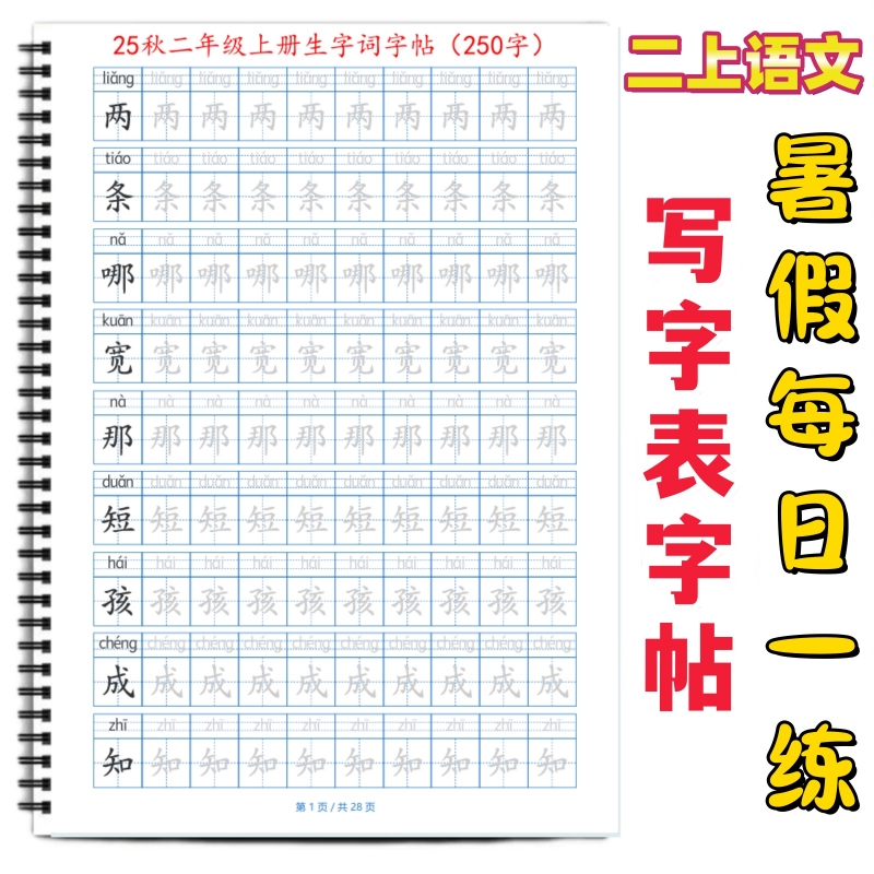 课本同步生字帖写字表帖每日打卡