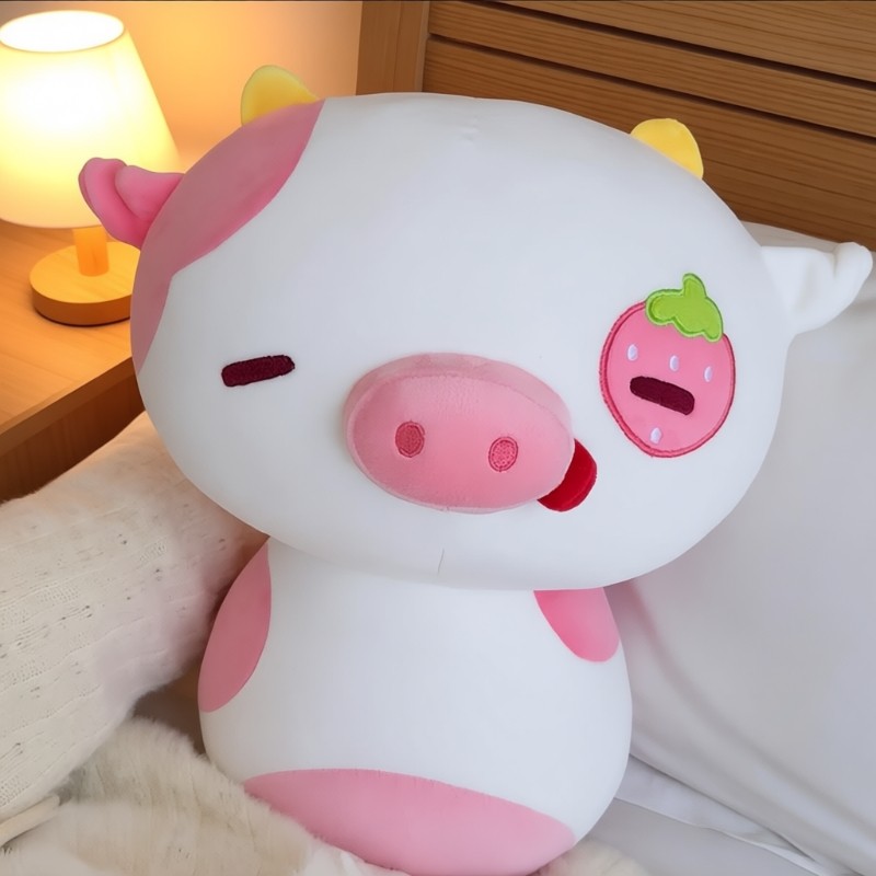 可爱草莓猪蘑菇牛公仔毛绒玩具玩偶女生睡觉专属阿贝贝礼物儿童