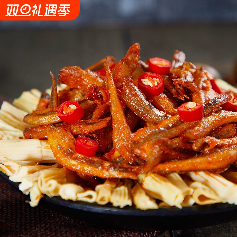 抓鱼的猫 劲辣小鱼仔毛毛鱼干零食湖北特产小吃香辣下饭开袋即食