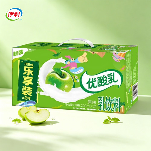 伊利优酸乳原味200ml*24盒学生早餐饮品方便饮料S1牛奶独立包装