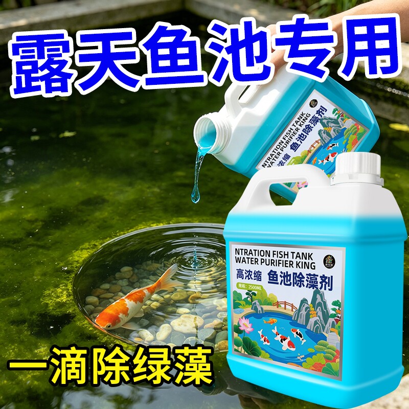 室外鱼池除藻剂去绿水绿藻水质净化剂消毒杀菌除臭净水青苔清除
