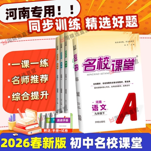 河南专版】2026春新版名校课堂练习册初中七年级八 九年级下册上册语文数学英语物理化学人教版北师华师大版同步一课一练复习预习
