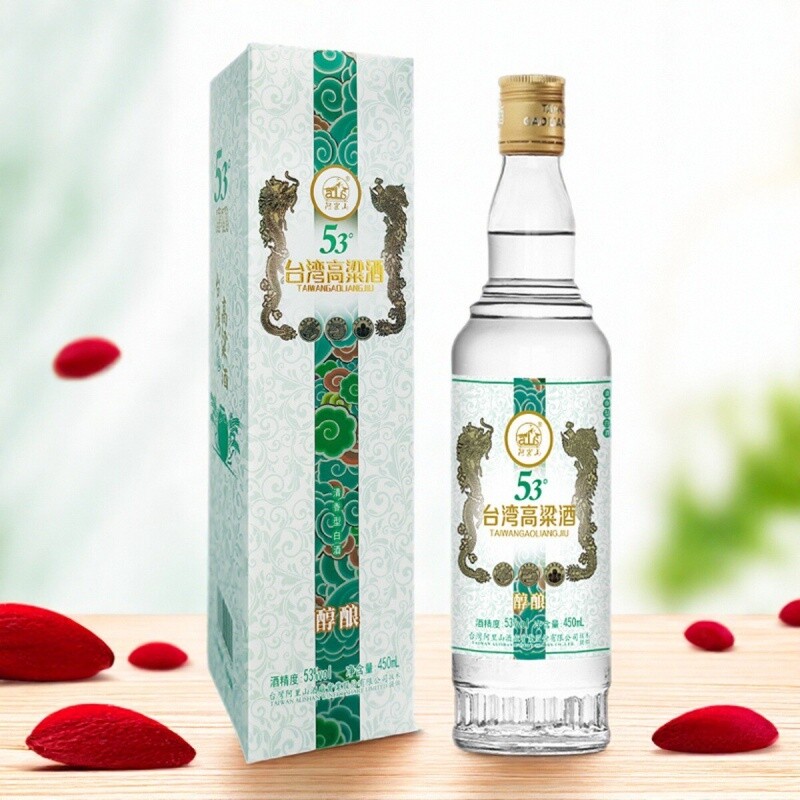 台湾高粱酒53度清香型白酒纯粮食口粮酒整箱450ml/盒装送礼特价