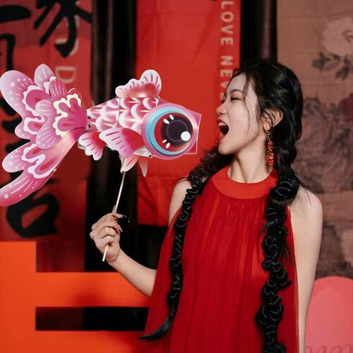 金鱼锦鲤结婚拍照道具新娘晨袍手持灯笼创意婚礼伴娘接亲婚庆用品