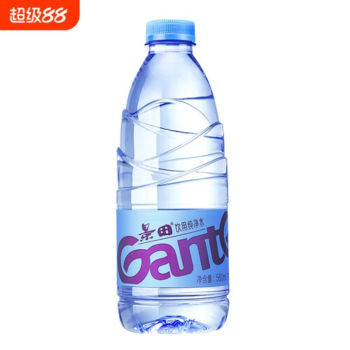 景田饮用纯净水560ml*5瓶装家庭饮水非矿泉水