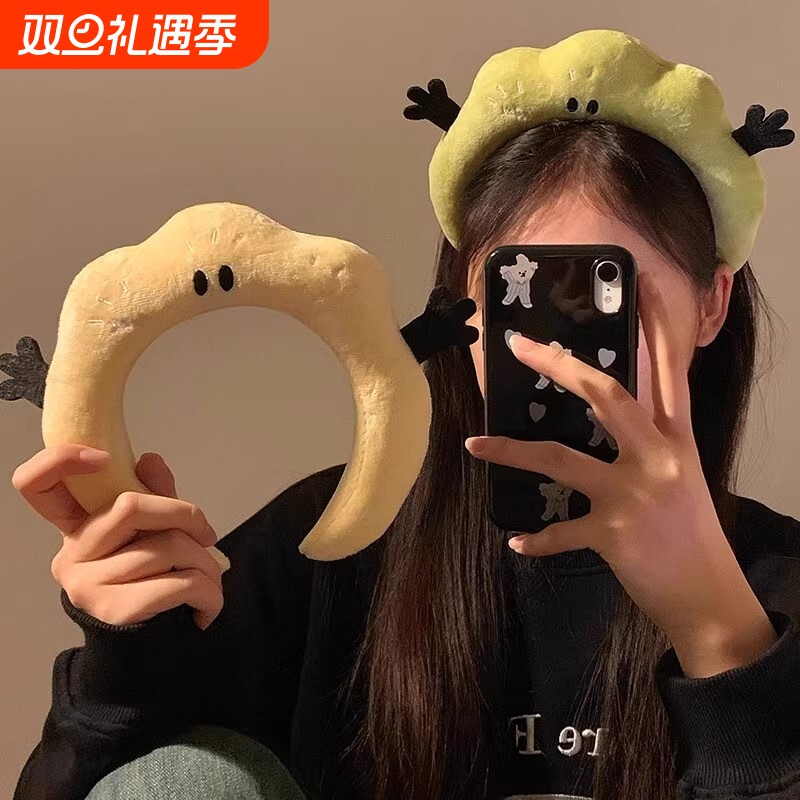 新款可爱软萌云朵女款毛绒发箍洗脸敷面膜洗漱专用束发带毛绒头饰