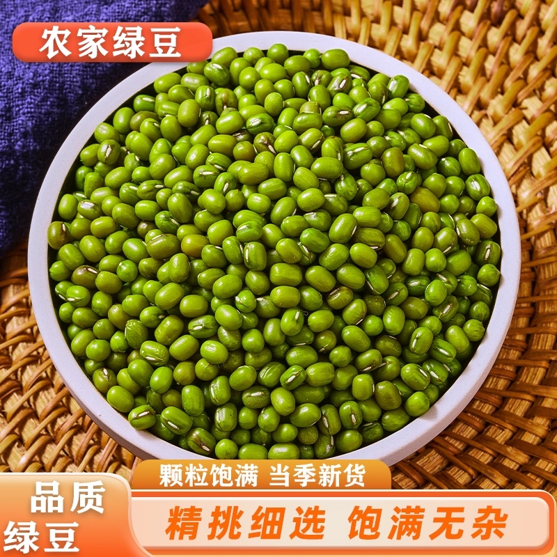 山西新鲜农家小绿豆新货绿豆汤豆沙绵软发豆芽杂粮粗粮绿豆饼五斤