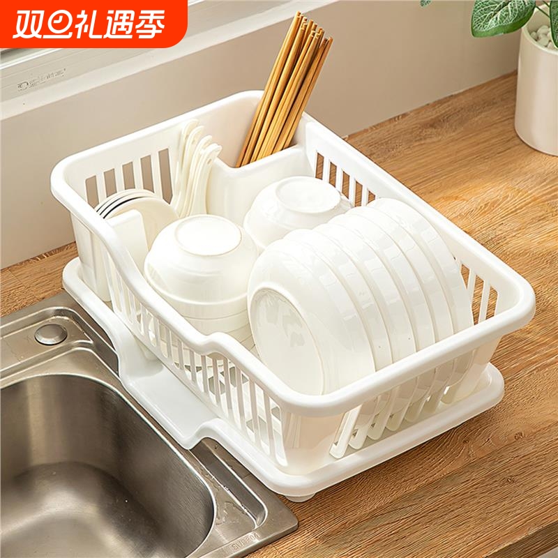厨房沥水碗盘架 台面免打孔碗架 北欧风格家用速干设计
