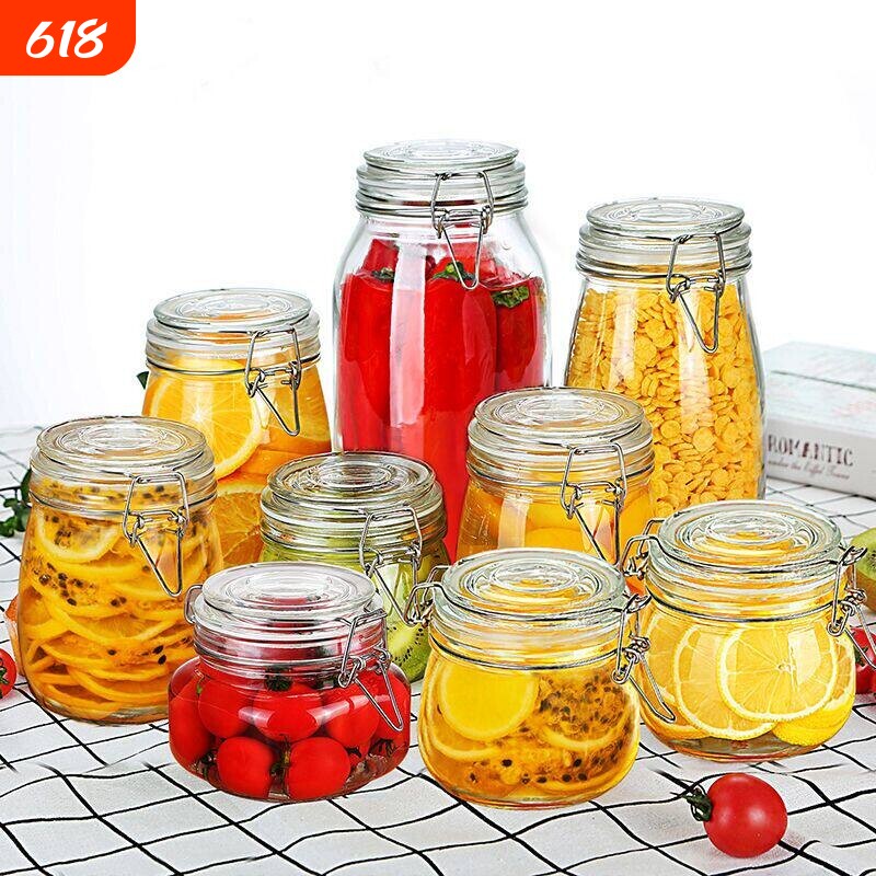 密封罐玻璃瓶带盖家用食品储物罐腌制瓶子泡菜柠檬百香果蜂蜜罐子