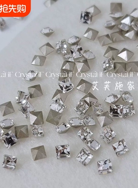 正品奥地利水晶4428正方形001白色尖底奥钻美甲钻堆钻补钻饰品diy