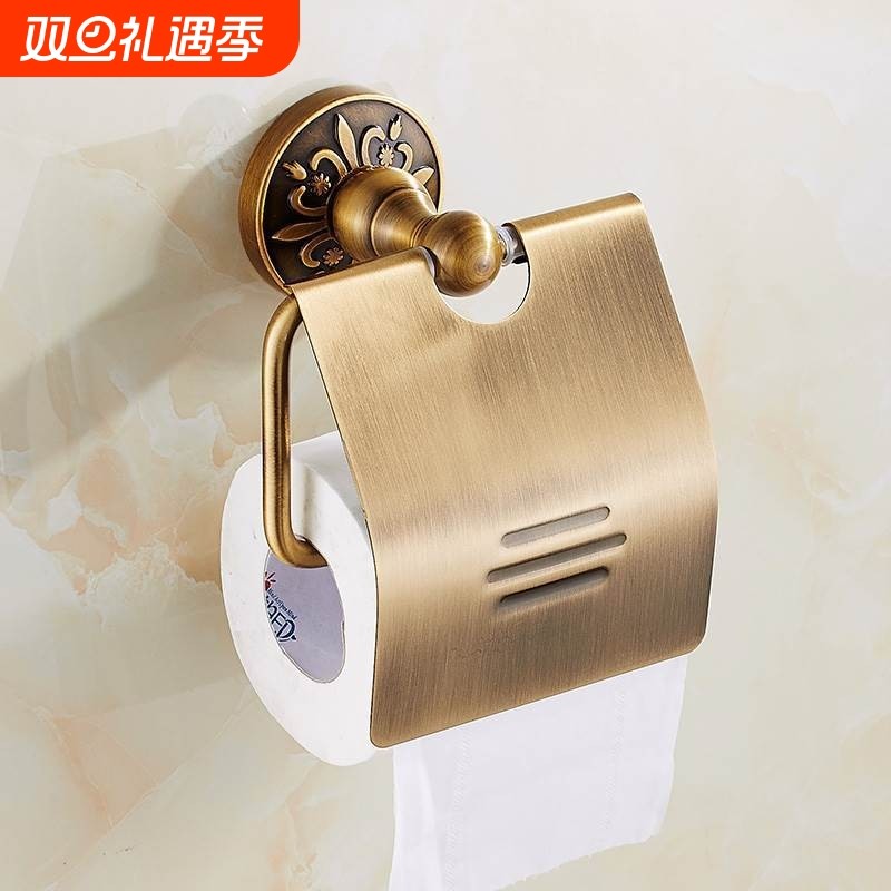 欧式毛巾架仿古挂件套装卫生间太空铝浴巾架置物壁挂复古浴室五金