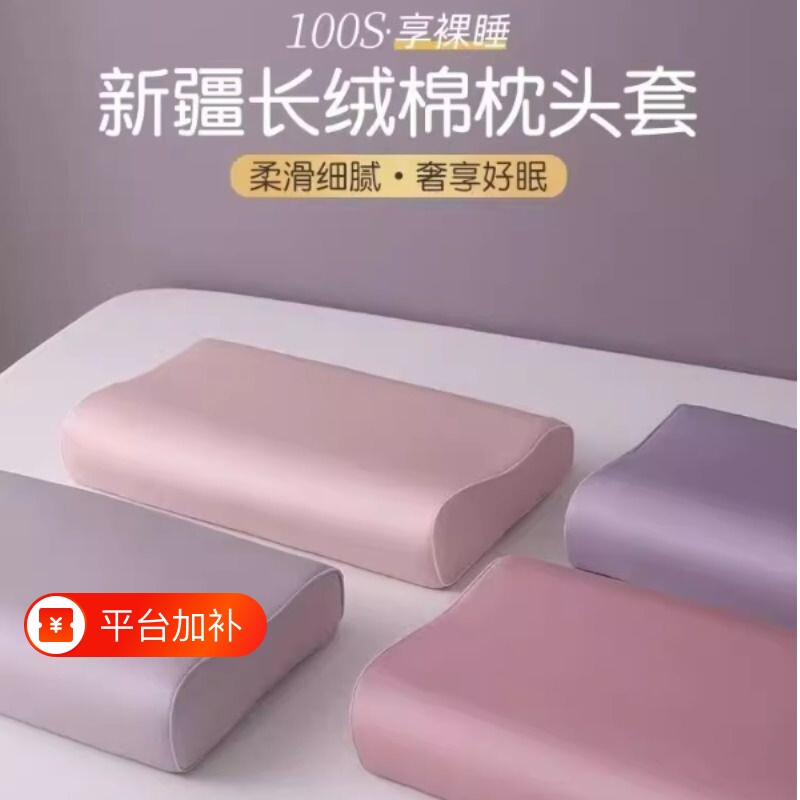 乳胶枕套枕头套100s长绒棉一对家用60x40cm纯棉记忆儿童3