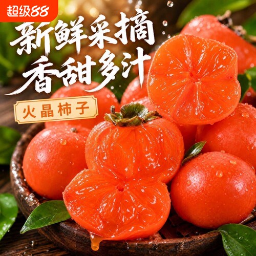 山西正宗火晶柿子新鲜蜜柿
