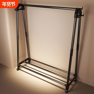 简易衣帽架落地室内挂衣架子晾衣架家用卧室衣服收纳架阳台床尾