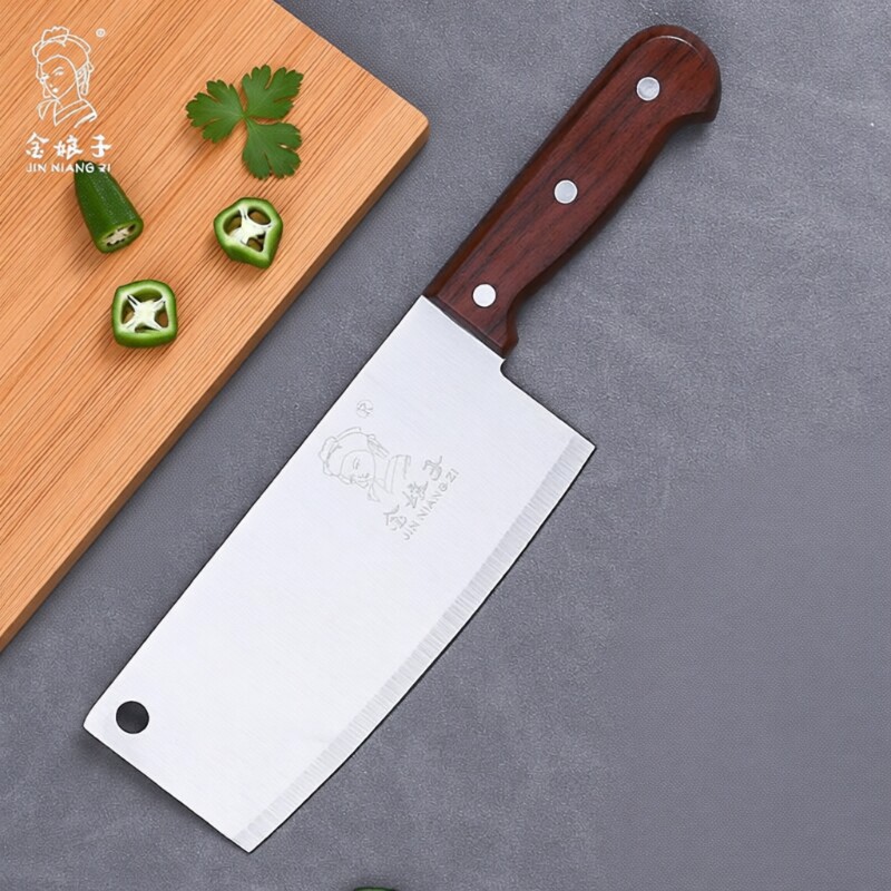 阳江金娘子不锈钢菜刀家用塑料柄中式肉片刀货源刀具切片高硬度