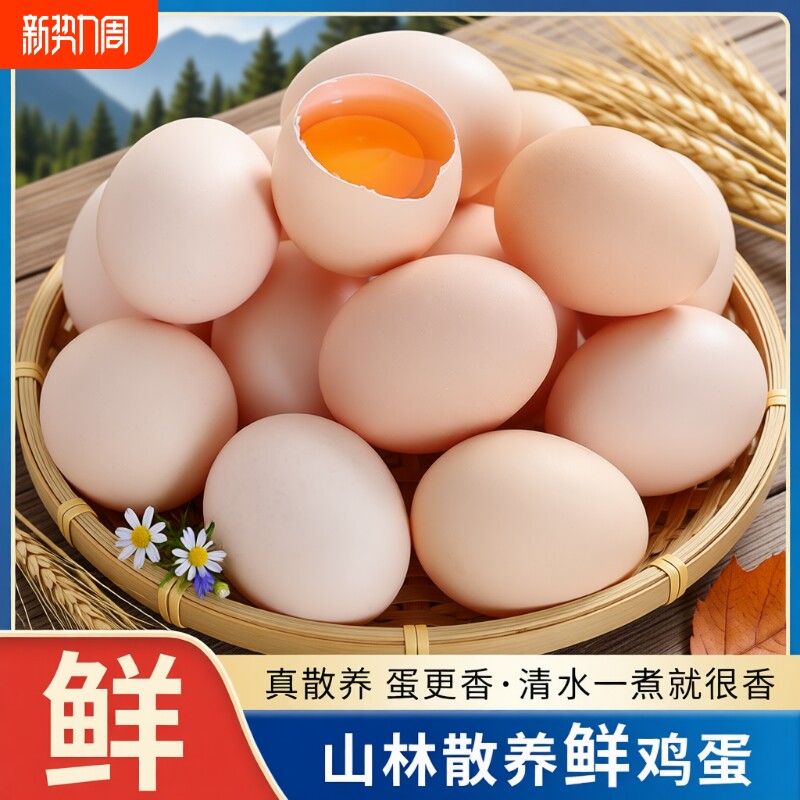 农家谷物新鲜鸡蛋正宗散养柴鸡蛋10枚起笨鸡蛋土鸡蛋月子蛋珍珠