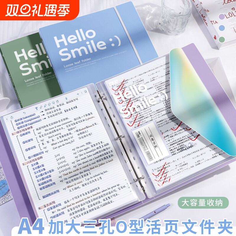 A4活页文件夹高颜值多孔资料册