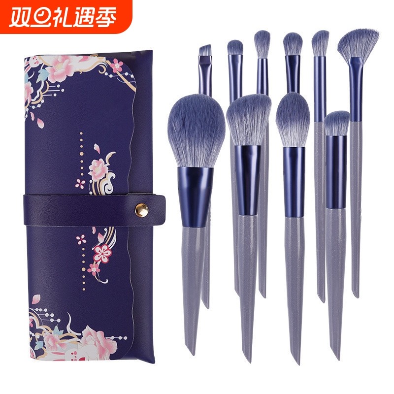 沧州软毛兰帝斯同款10支紫兔化妆刷套装散粉刷遮瑕高光眼线眼影刷