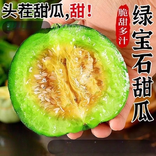 现摘山东绿宝甜瓜香瓜新鲜绿宝石时令脆瓜应季头茬水果整箱脆甜