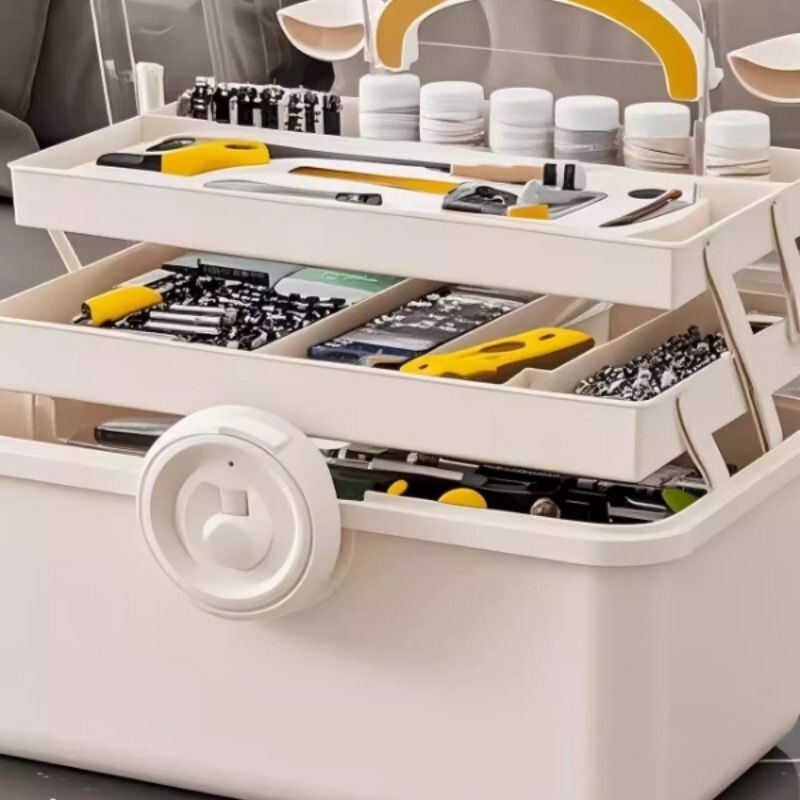 家用超大号防尘防潮多层药品收纳盒便携式大容量便携式工具箱