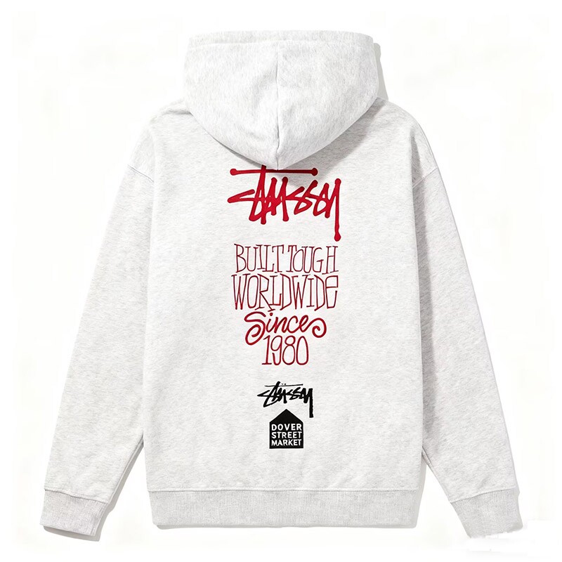 潮牌斯图西连帽卫衣皇冠1980STU基础巡游水银款外套秋冬加绒亲