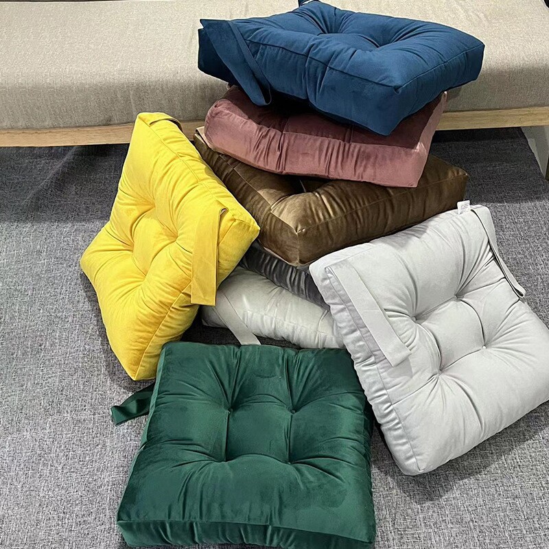 灯芯绒榻榻米蒲团毛绒飘窗坐垫阳台瑜伽美臀纯色保暖压缩美臀垫子