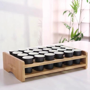 创意陶瓷白酒杯套装一口杯shot子弹杯小号云吞杯酒具小酒盅带杯架