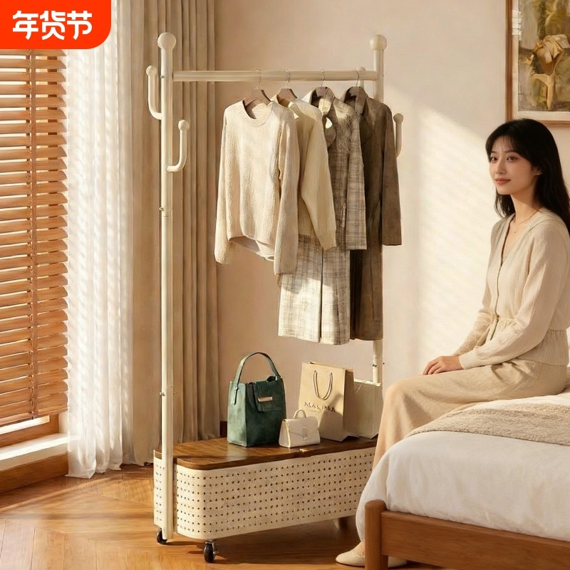 轻奢挂衣架落地卧室房间衣服架子家用移动晾衣架室内衣帽架床边柜,收纳整理,置地/升降晾晒衣架,淘宝优惠券,粉丝福利购,淘宝优惠卷