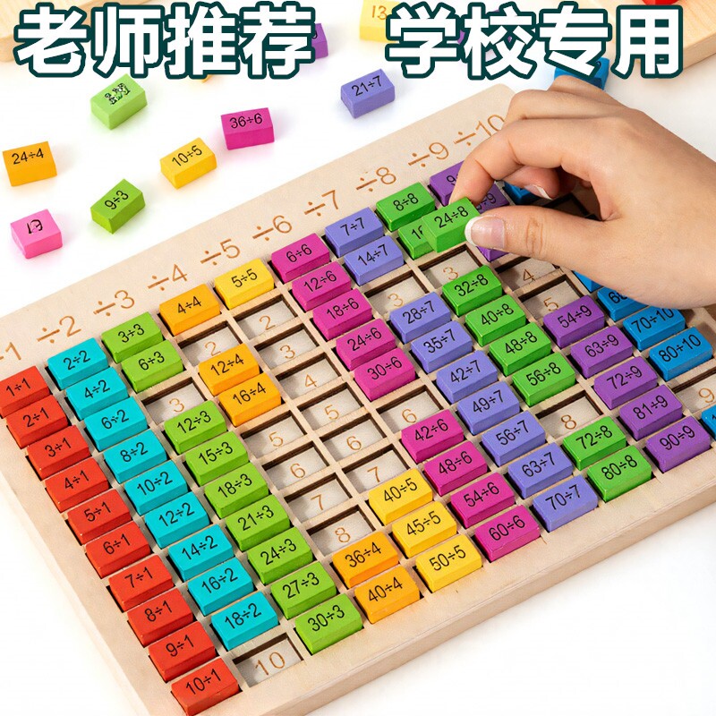 大99九九乘法口诀表口算除法练习小学数学一二年级百数板学习教具