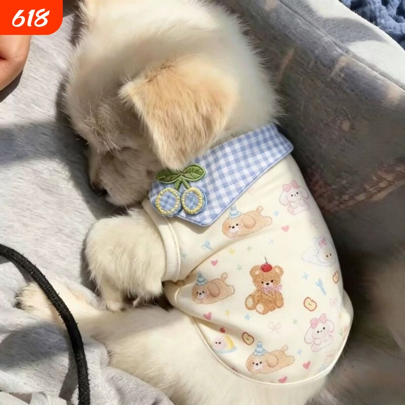 春夏薄款卡通图透气宠物狗狗猫咪专用可爱背心服饰泰迪比熊小型犬