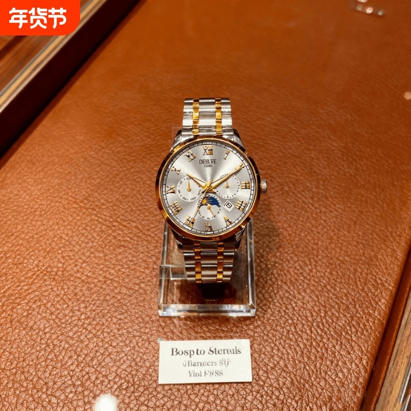 全自动男表手表男款机械风全自动防水数字双日历防水腕表男高级感