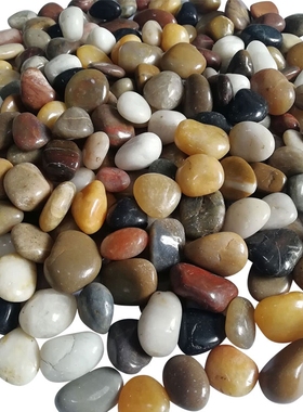 天然雨花石鹅卵石鱼缸造景原石小白石子鹅软石卵石彩色石龟缸铺面