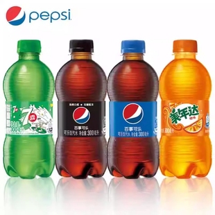 百事可乐300mlPepsiCola可乐七喜美年达 24瓶碳酸饮料汽水瓶装
