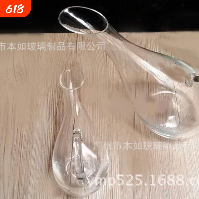 高白料玻璃水晶红酒醒酒器调酒壶斜口带把大小天鹅壶650ML&2000ML