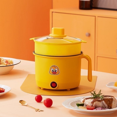 电炒锅宿舍电热锅多功能电煮锅蒸煮一体火锅不锈钢内胆新款小功率